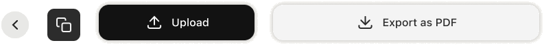 PRESSD Icon buttons: back, copy, upload, and export as PDF