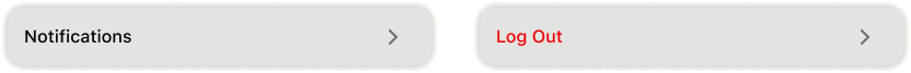 PRESSD Settings row: a label with chevron, and a destructive log out row