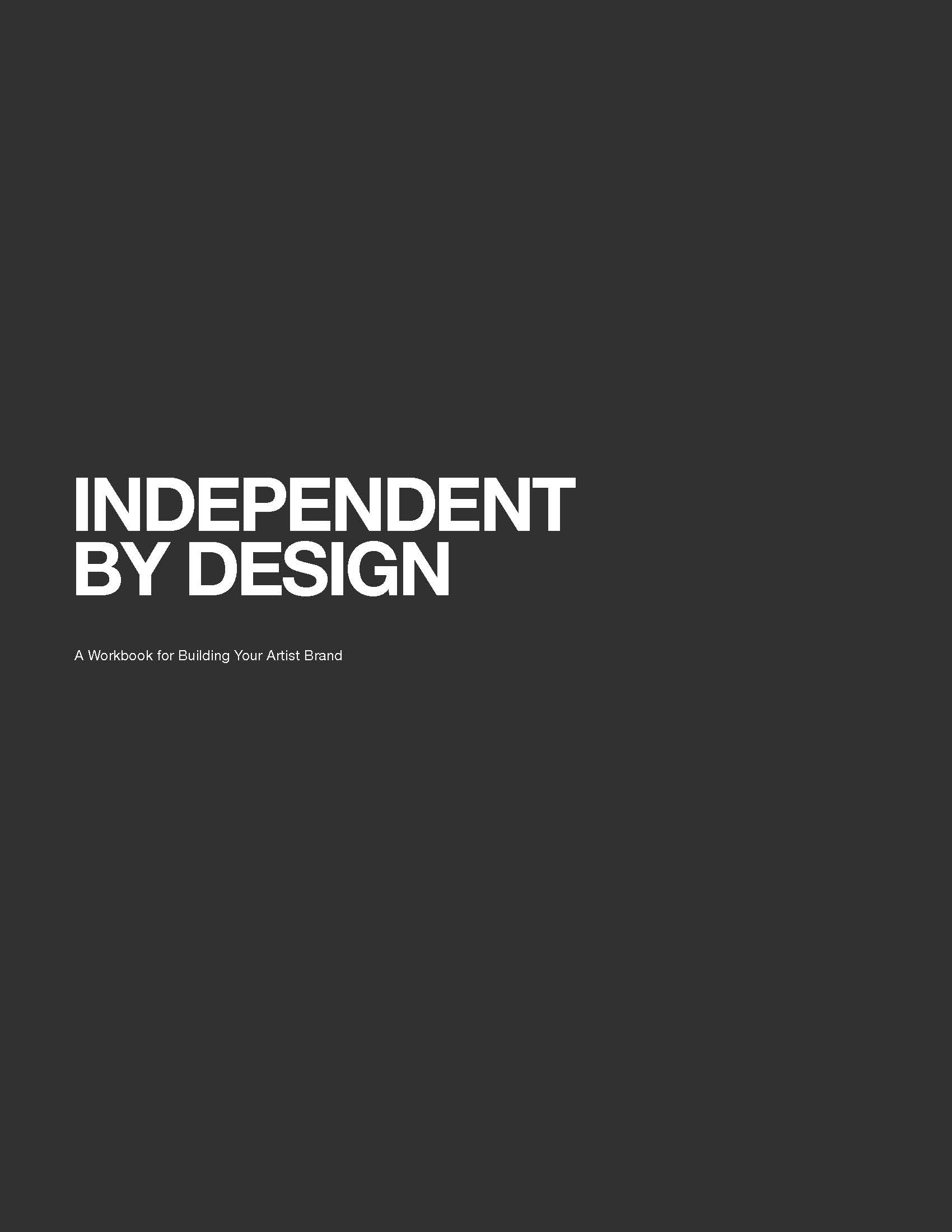 INDEPENDENT BY DESIGN workbook cover with two interior pages