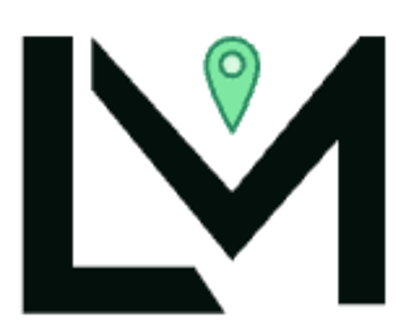 LandMatch logo study: Monogram with pin